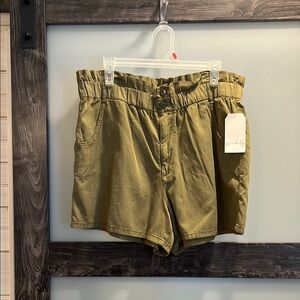 Wonderly Green High Waist Shorts Classic Fit